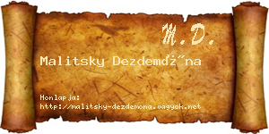 Malitsky Dezdemóna névjegykártya